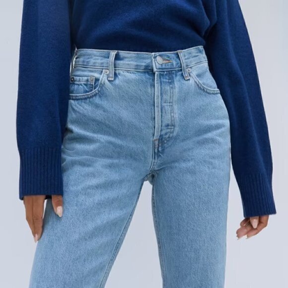 Everlane Light Wash The Cheeky Jean Size 24 Crop - Picture 2 of 8